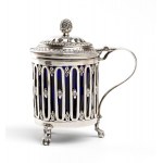 French solid silver mustard pot