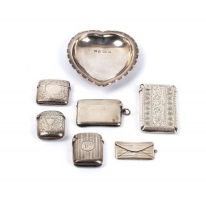 A.D. Mougin, Set of five ticket holders, a match holder and an ashtray