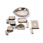 A.D. Mougin, Set of five ticket holders, a match holder and an ashtray