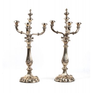 Apair of Austrian solid silver candelabra