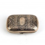 A Russian silver and niello coin purse