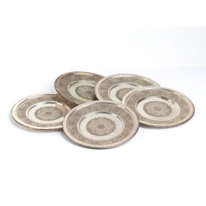 A group of 6 indian silver dishes