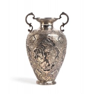 Persian solid silver vase
