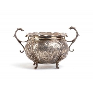 solid silver Indian sugar bowl