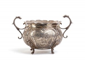 solid silver Indian sugar bowl