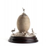 Silver-mounted Emu egg