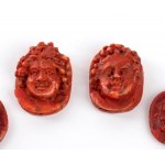 Lot of 12 coral cameos