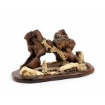 Pair of Chinese bone landscapes