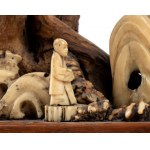 Pair of Chinese bone landscapes