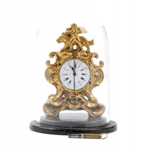 Table clock with glass dome