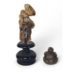 A pair of Japanese ivory okimono