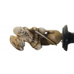 A pair of Japanese ivory okimono