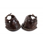 A pair of leather horse covers