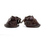 A pair of leather horse covers