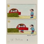 Bohdan Butenko (1931 Bydgoszcz - 2019 ), Gapiszon i pojazd, ilustracja do czasopisma Miś