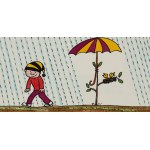Bohdan Butenko (1931 Bydgoszcz - 2019 ), Gapiszon und der Regenschirm, Illustration für die Zeitschrift Teddy Bear
