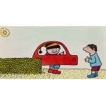 Bohdan Butenko (1931 Bydgoszcz - 2019 ), Výstava poštových holubov, súbor ilustrácií pre časopis Miś