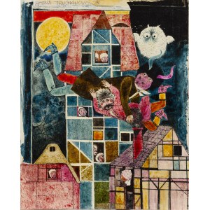Bożena Truchanowska (b. 1929, Kiwerce), Castle of the Seven Oaks, book illustration, 1963