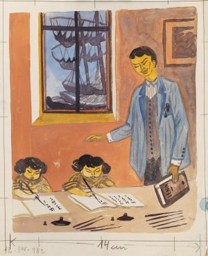 Mieczysław Piotrowski (1910 Lwów - 1977 Warszawa), Lekcja, ilustracja