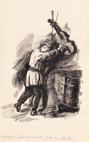 Jan Styczyński (1917 - 1981 ), Janko muzykant, projekt ilustracji, 1951