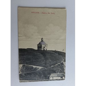 POCZTÓWKA PIŃCZÓW KAPLICA ŚW ANNY, PRZEDWOJENNA 1916 R, PIECZĄTKA