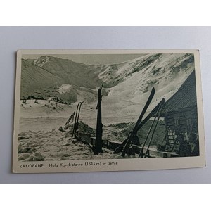 POCZTÓWKA ZAKOPANE HALA KONDRATOWA W ZIMIE, NARTY, PRZEDWOJENNA 1936 R
