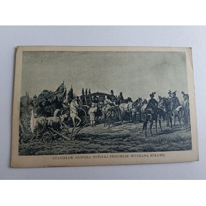 POHĽADNICA POĽSKÝ OBRAZ STANISŁAW REWERA POTOCKI PRIJÍMA VYORANÝ PALCÁT, PREDVOJNOVÝ POŠKODENÝ