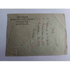 LVIV ENVELOPE LEMBERG DEUTSCHE STAATSANWALTSCHAFT