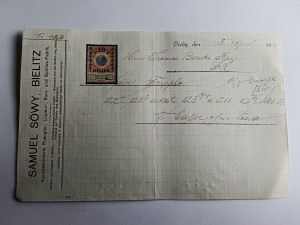 PISMOBIELSKO BIELITZ SAMUEL SOWY BILL, STAMP 1914