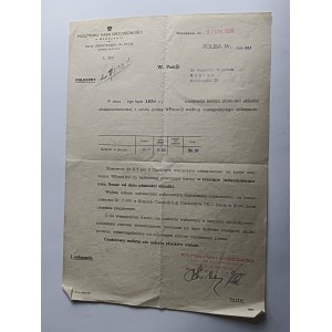 PKO WARSAW MIELEC POLICY 1939 LETTER
