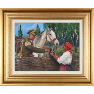 Jerzy KOSSAK (1886-1955), Lancer et fille (1936)