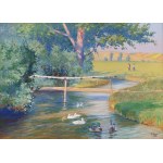 Soter JAXA-MAŁACHOWSKI (1867-1952), Au bord de la rivière (1928)