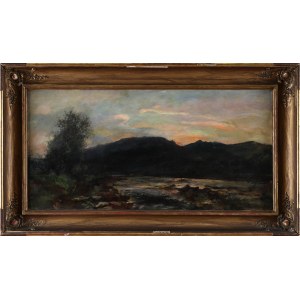Sylveriusz SASKI (1864-1954), Západ slunce nad horskou řekou (1910)