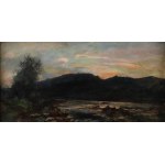 Sylveriusz SASKI (1864-1954), Západ slunce nad horskou řekou (1910)