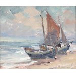 Eugeniusz DZIERZENCKI (1905-1990), Łodzie na plaży (1953)