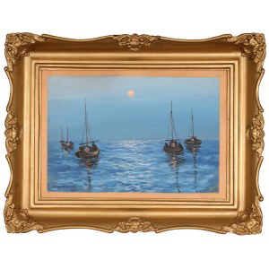 Władysław BOROWICKI (1909-1997), Nocturne - Bateaux sur une mer calme (1941)