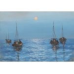 Władysław BOROWICKI (1909-1997), Nocturne - Bateaux sur une mer calme (1941)
