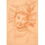 Roman KRAMSZTYK (1885-1942), Portrét Janiny Karlinské v kostýmu Azy z chalupy za vsí.