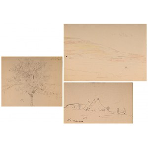 Wlastimil HOFMAN (1881-1970), Pejzaże bliskie i dalekie (zestaw trzech rysunków)
