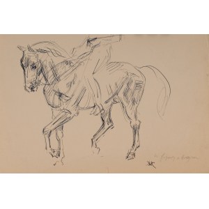 Wlastimil HOFMAN (1881-1970), Konie - studia z figury z brązu (praca dwustronna)