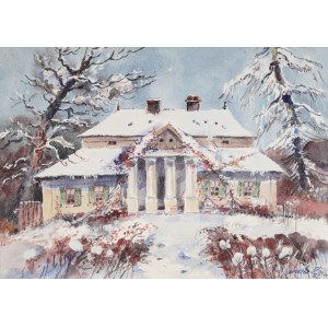 Victor ZIN (1925-2007), Manoir dans un paysage d'hiver (1982)