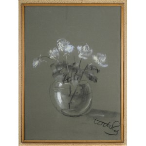 Victor ZIN (1925-2007), Bílé růže ve váze.
