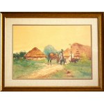 Adam Setkowicz(1875-1945),Scene in front of the cottage