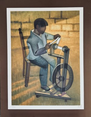 Louis TOFFOLI (1907-1999) Le Fileur z cyklu Metiers (Zawody), 1991
