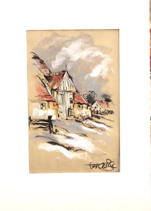 Wiktor Zin(1925 Hrubieszów-2007 Rzeszów),Zabudowania wiejskie