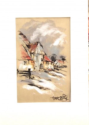 Wiktor Zin(1925 Hrubieszów-2007 Rzeszów),Zabudowania wiejskie