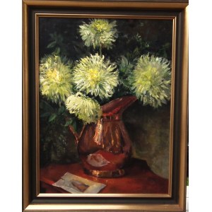 Still life with chrysanthemums,1907