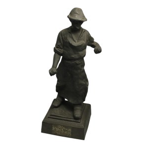 Sculpture of a steelworker cast