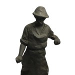 Sculpture of a steelworker cast