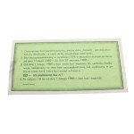 Deposit revaluation voucher, 1983. 100 zloty